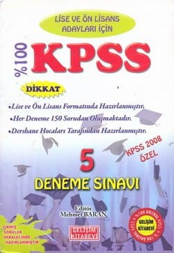 % 100 KPSS 5 Deneme Sınavı - Lise ve Ön Linans