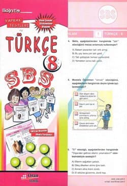 8. Sınıf SBS Türkçe Yaprak Testleri